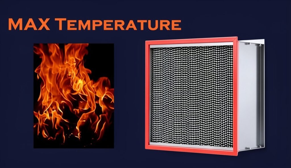 High temperature HEPA filter for hot air processes